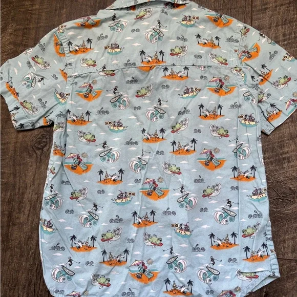 Kids Disney Nightmare Before Christmas Summer Beach Our Universe button up shirt - Picture 4 of 4
